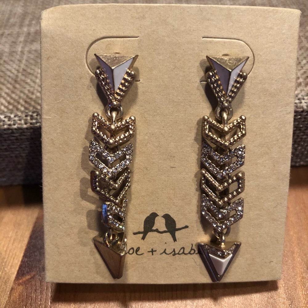 Chloe + Isabel Earring. Gold + Silver + White.